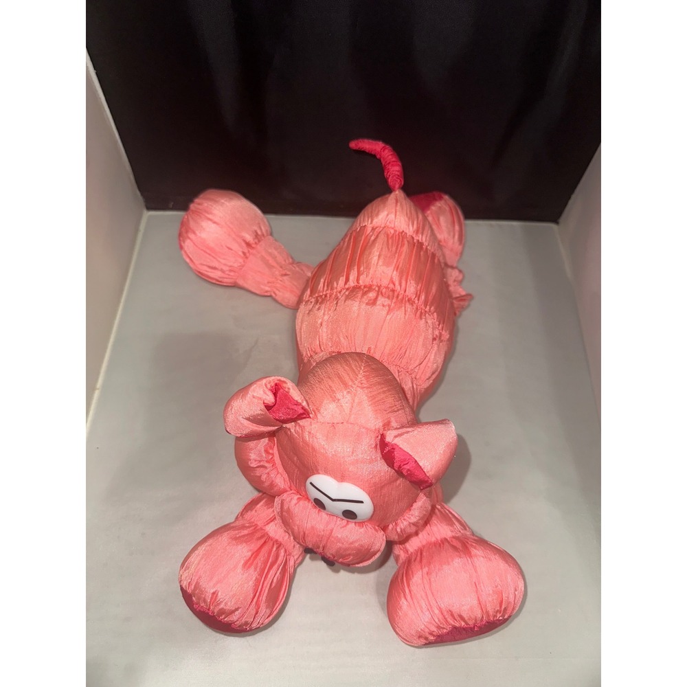 Vintage ILTOYS Pink Pig Plush Nylon Crinkle Stuffed Animal 14 Inch Novelty Toy